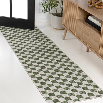 Aimee Traditional Cottage Checkerboard Indoor/Outdoor Area Rug